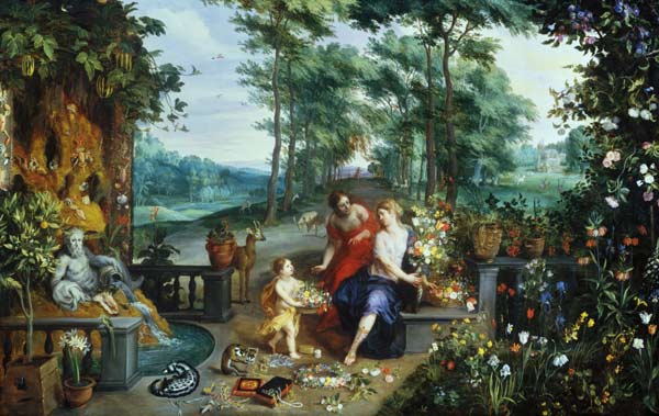 Flora and Nymphs in a Garden de Jan Brueghel (El Viejo)
