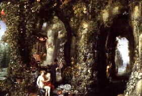 A Fantastic cave with Odysseus and Calypso