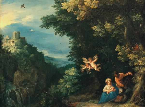 Flight to Egypt/ Brueghel & Rottenhammer de Jan Brueghel (El Joven)