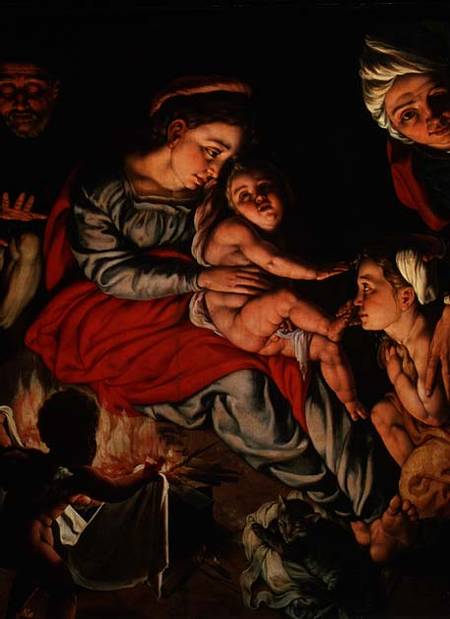 The Holy Family around a Fire de Jan Cornelisz Vermeyen