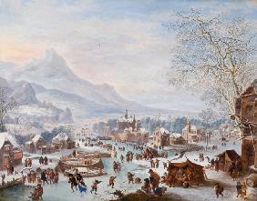 Winter Scene with Skaters