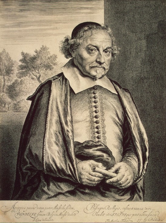 Portrait of the writer and playwright Joost van den Vondel (1587-1679) de Jan Lievens