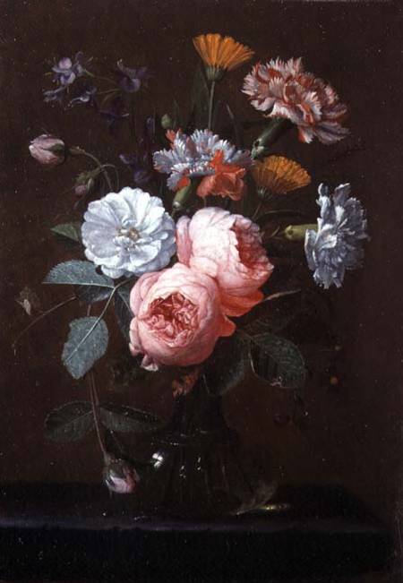 Still Life of Roses, Carnations and Other Flowers de Jan Pauwel II the Younger Gillemans