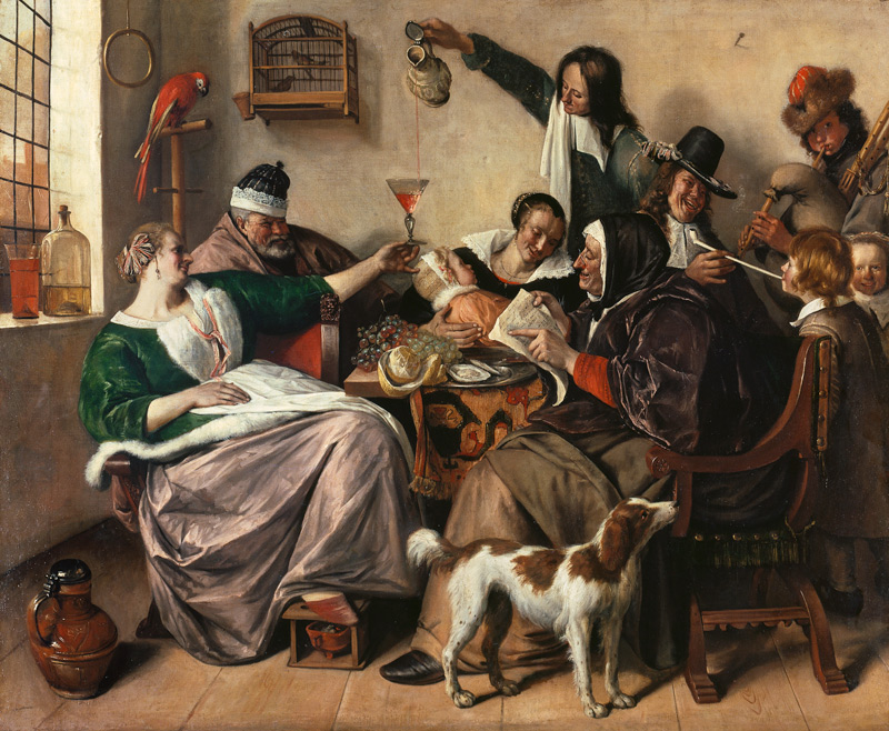 Happy society (the family of the painter) de Jan Steen