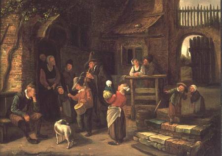 The Wandering Musicians (panel) de Jan Steen