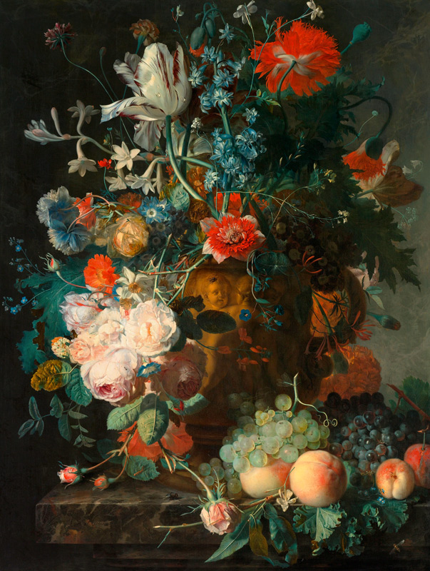 Stillleben mit Früchten und Blumen de Jan van Huysum