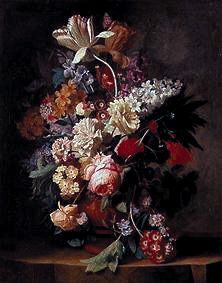Blumenstrauss in a clay vase de Jan van Huysum