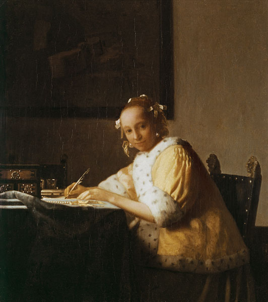 Lady writing a Letter de Johannes Vermeer