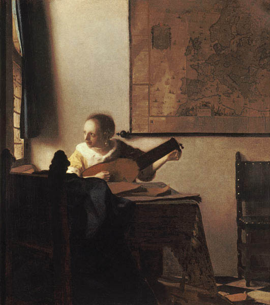 Woman with a Lute de Johannes Vermeer