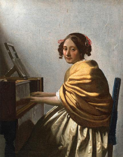 A Young Woman seated at a Virginal