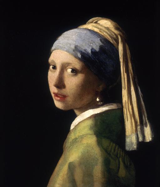 La joven de la perla. Versión antes de la restauración. - Johannes Vermeer