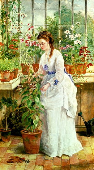 Young Lady in a Conservatory de Jane Maria Bowkett