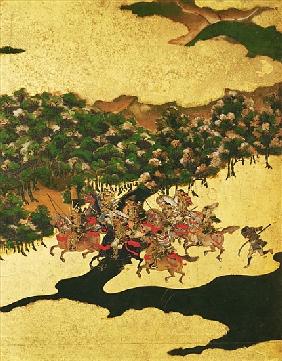 Battle of Hogen in 1156, Momoyama Period (1568-1615) (ink on paper)