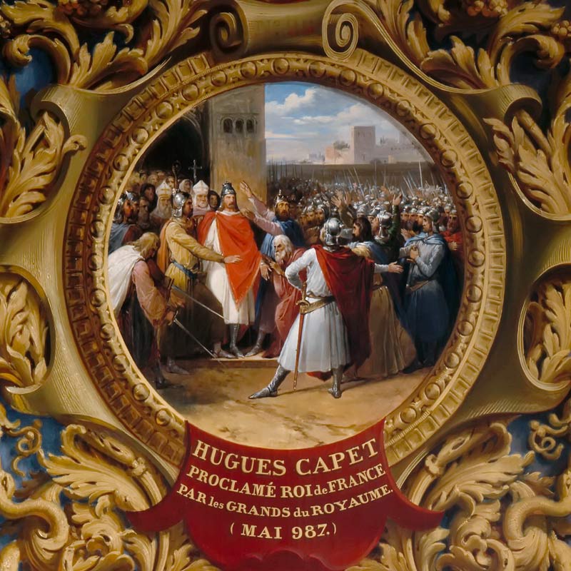 Hugh Capet proclaimed King by the nobles in May 987 de Jean Alaux