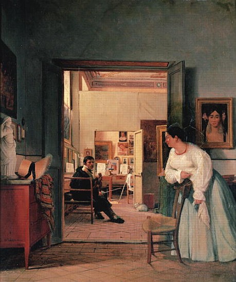 Ingres'' Studio in Rome de Jean Alaux