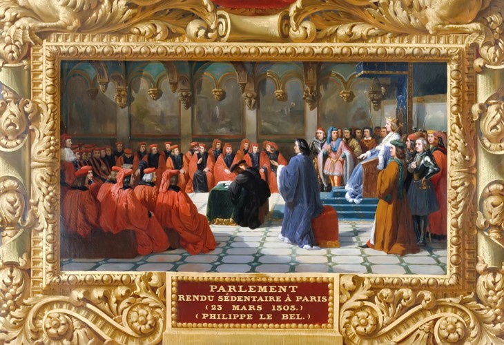 Philip IV the Fair establishes the Parliament in Paris in 1303 de Jean Alaux