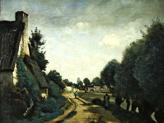A Road Near Arras, or Cottages, c.1842 de Jean-Baptiste-Camille Corot