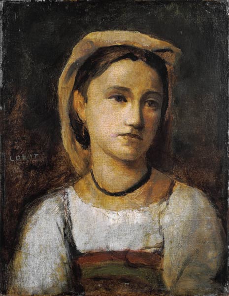 Portrait of an Italian girl. de Jean-Baptiste-Camille Corot