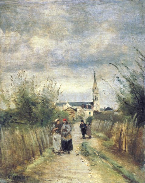 Auf dem Weg von der Kirche. Argenteuil de Jean-Baptiste-Camille Corot