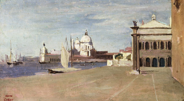 View of the Grand Canal, Venice, from the Riva degli Schiavone de Jean-Baptiste-Camille Corot