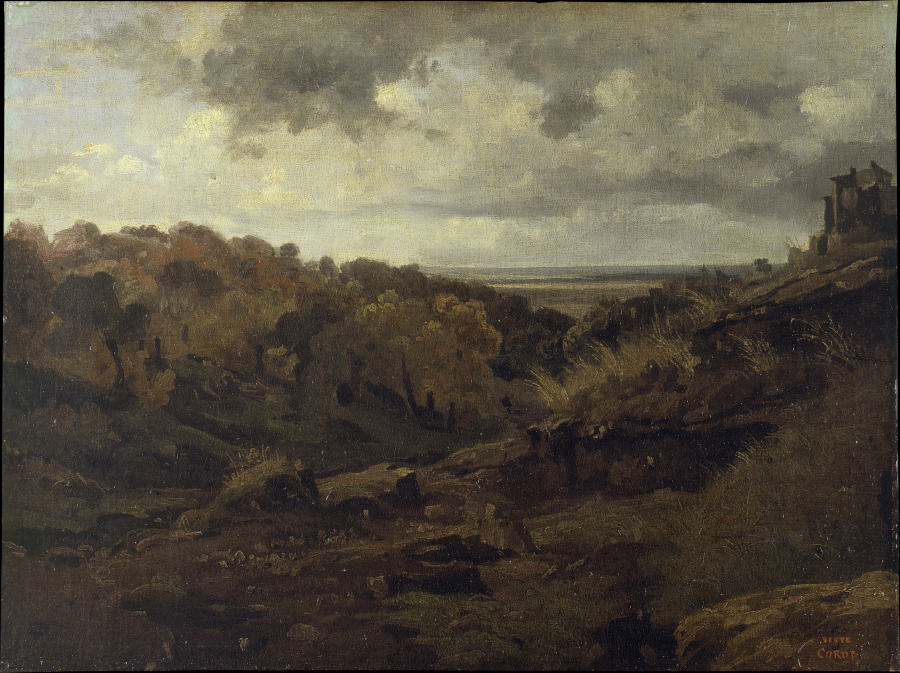 Italian Landscape near Marino in Autumn de Jean-Baptiste-Camille Corot