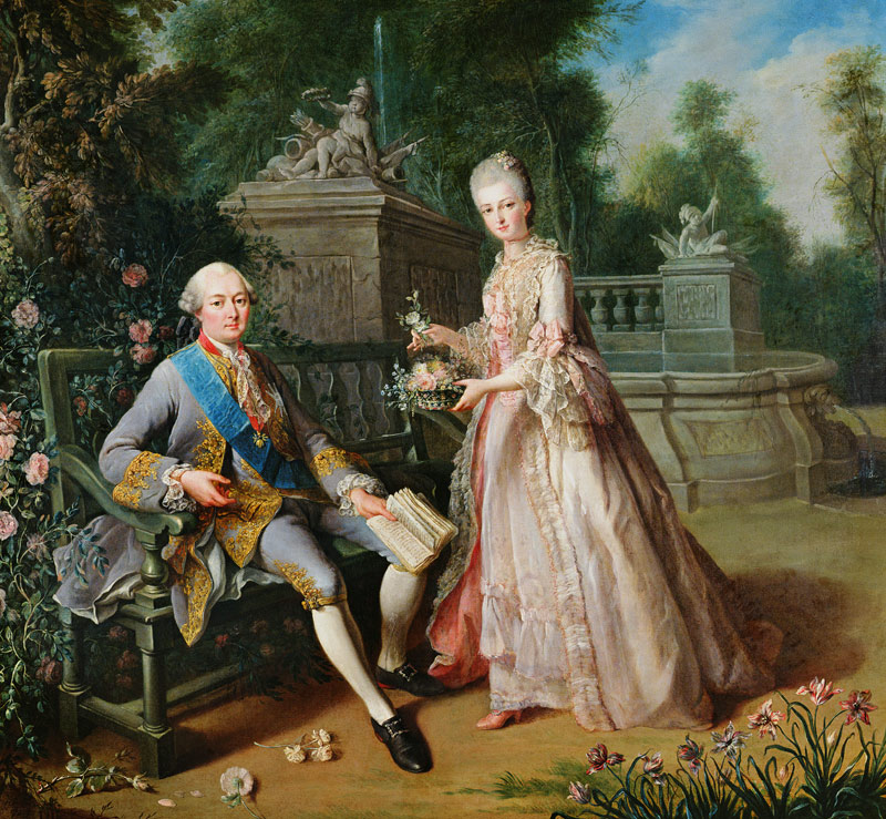 Louis-Jean-Marie de Bourbon, Duke of Penthievre (1725-93) with his daughter Louise-Adelaide (1753-18 de Jean-Baptiste Charpentier d. Ä.