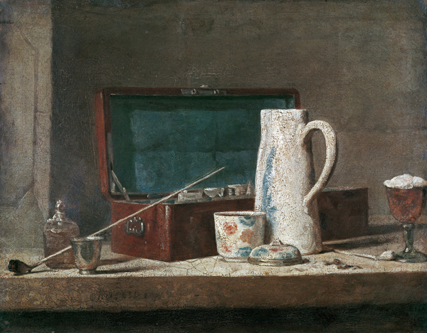 Chardin / Tobacco accessories / Painting de Jean-Baptiste Siméon Chardin
