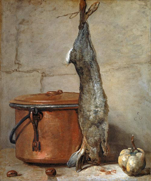 Rabbit and Copper Pot c.1739-40 de Jean-Baptiste Siméon Chardin
