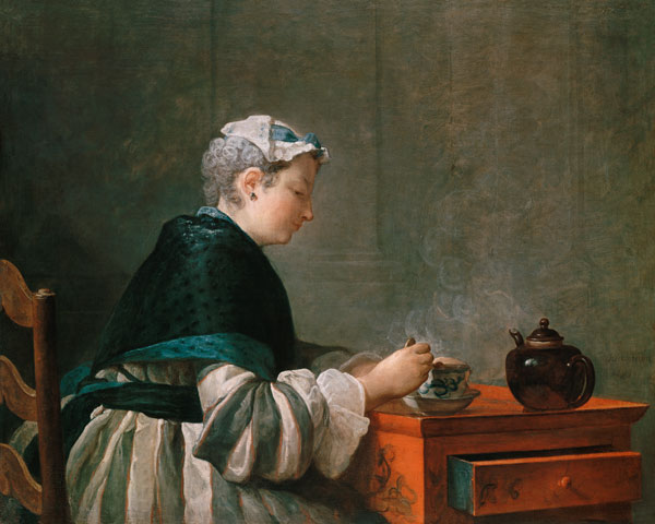 Chardin, Teetrinkende Dame de Jean-Baptiste Siméon Chardin