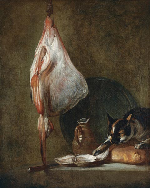 Still Life With Cat and Rayfish de Jean-Baptiste Siméon Chardin