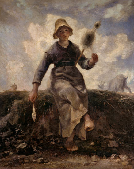 Spinning shepherdess (La fileuse) de Jean-François Millet