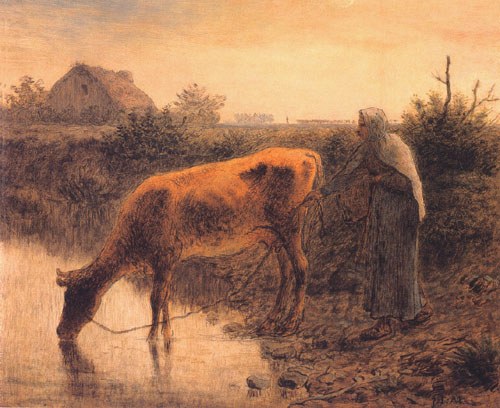 Farmer with a cow de Jean-François Millet