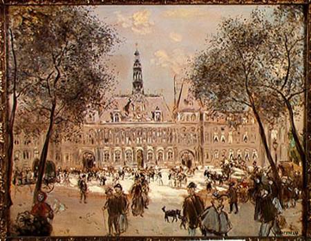 Place de l'Hotel-de-Ville, Paris de Jean François Raffaelli