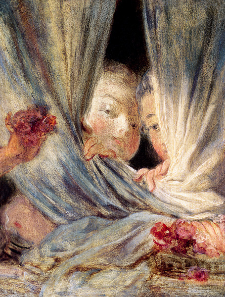Curiosidad - Jean-Honoré Fragonard en reproducción impresa o copia al óleo  sobre lienzo.