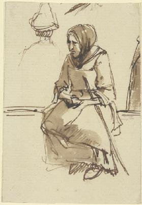 Sitting old woman