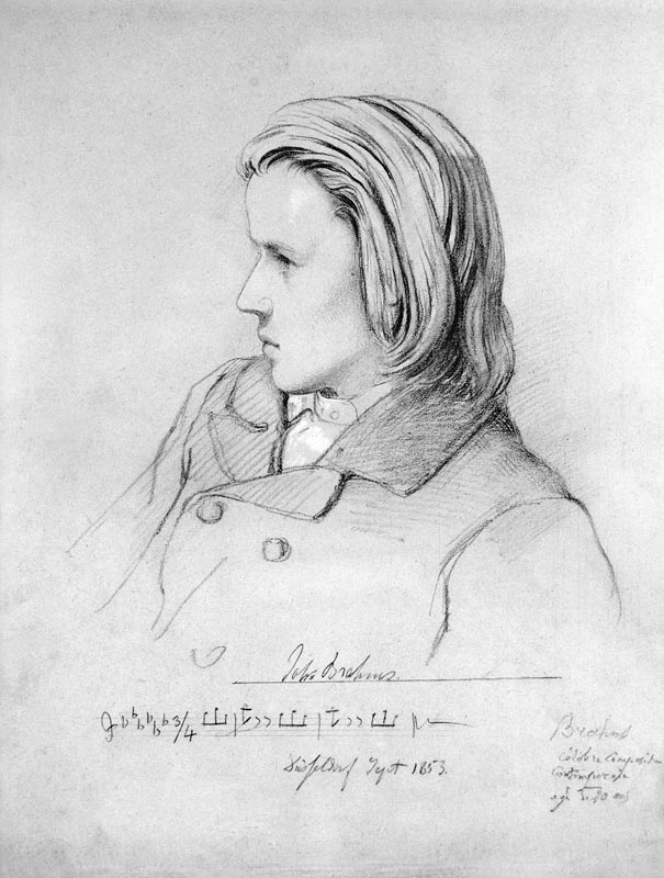 Johannes Brahms (1833-97) aged twenty de Jean Joseph Bonaventure Laurens