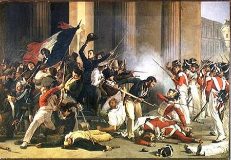 Scene of the 1830 Revolution at the Louvre de Jean Louis Bezard