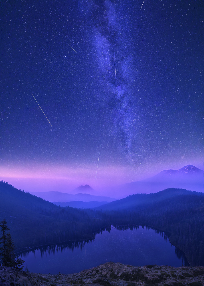 Mt Shasta Shooting Stars de Jennie Jiang