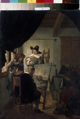 Visit in an artist's atelier