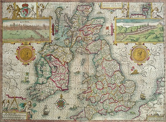 Map of the Kingdom of Great Britain and Ireland de Jodocus Hondius