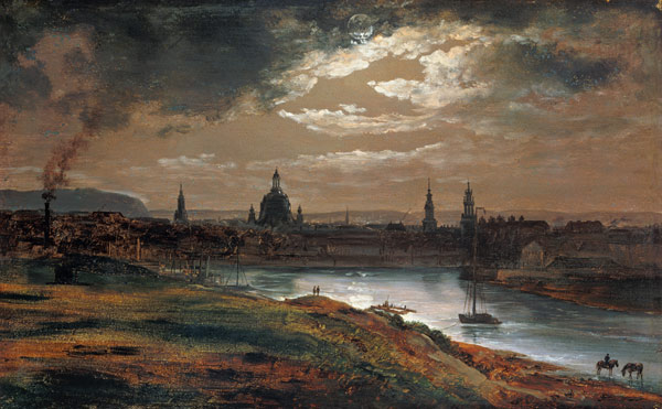 Look at Dresden at evening de Johan Christian Clausen Dahl