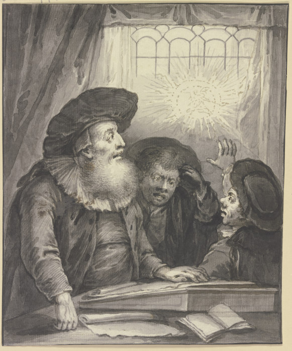 Rabbi Naphtali Ben Cohen mit zwei Schülern de Johann Andreas Benjamin Nothnagel