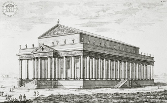 The Temple of Diana at Ephesus, Turkey, from 'Entwurf einer historischen Architektur' de Johann Bernhard Fischer von Erlach