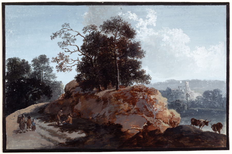 Tree section on rocks de Johann Friedrich Alexander Thiele