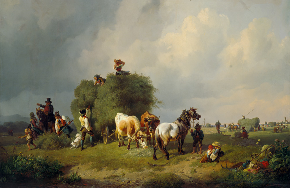 Hay harvest de Johann Friedrich Voltz