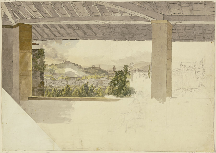 Ansicht von Florenz von einer Loggia außerhalb der Porta Ramona aus de Johann Nepomuk Rauch