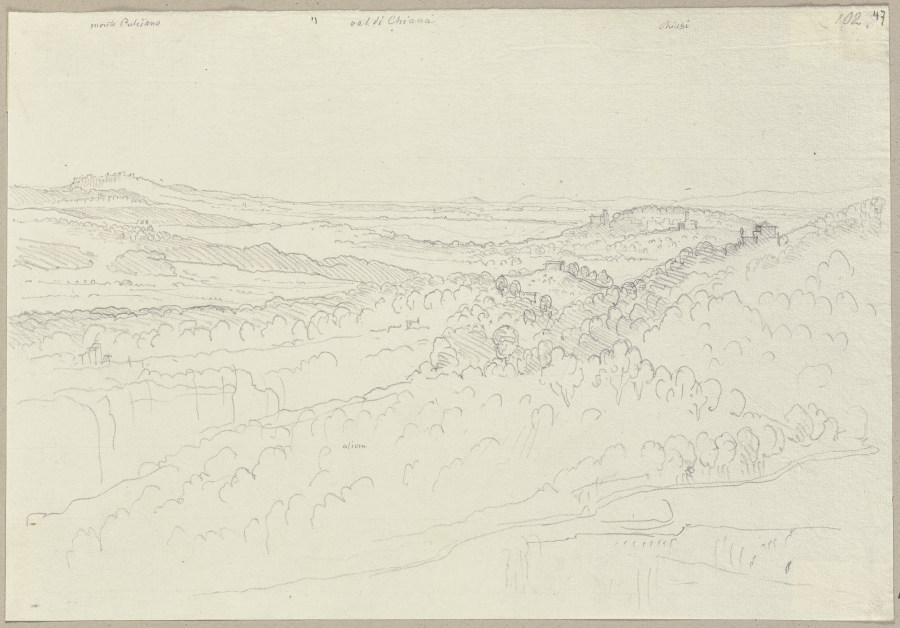 Ansicht von Val di Chiana nebst der Stadt Chiusi und Montepulciano de Johann Ramboux