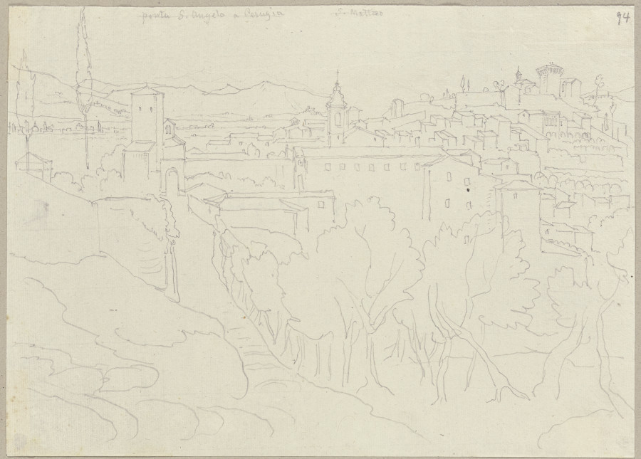 View on Perugia de Johann Ramboux