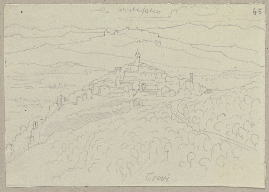 Blick auf Trevi sowie Montefalco de Johann Ramboux