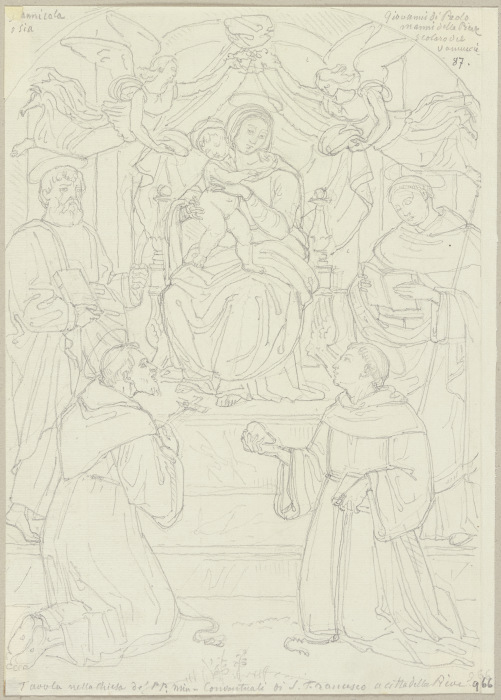 Die thronende Madonna mit Kind zwischen dem heiligen Franziskus, Stephanus, Bartholomäus sowie einem de Johann Ramboux
